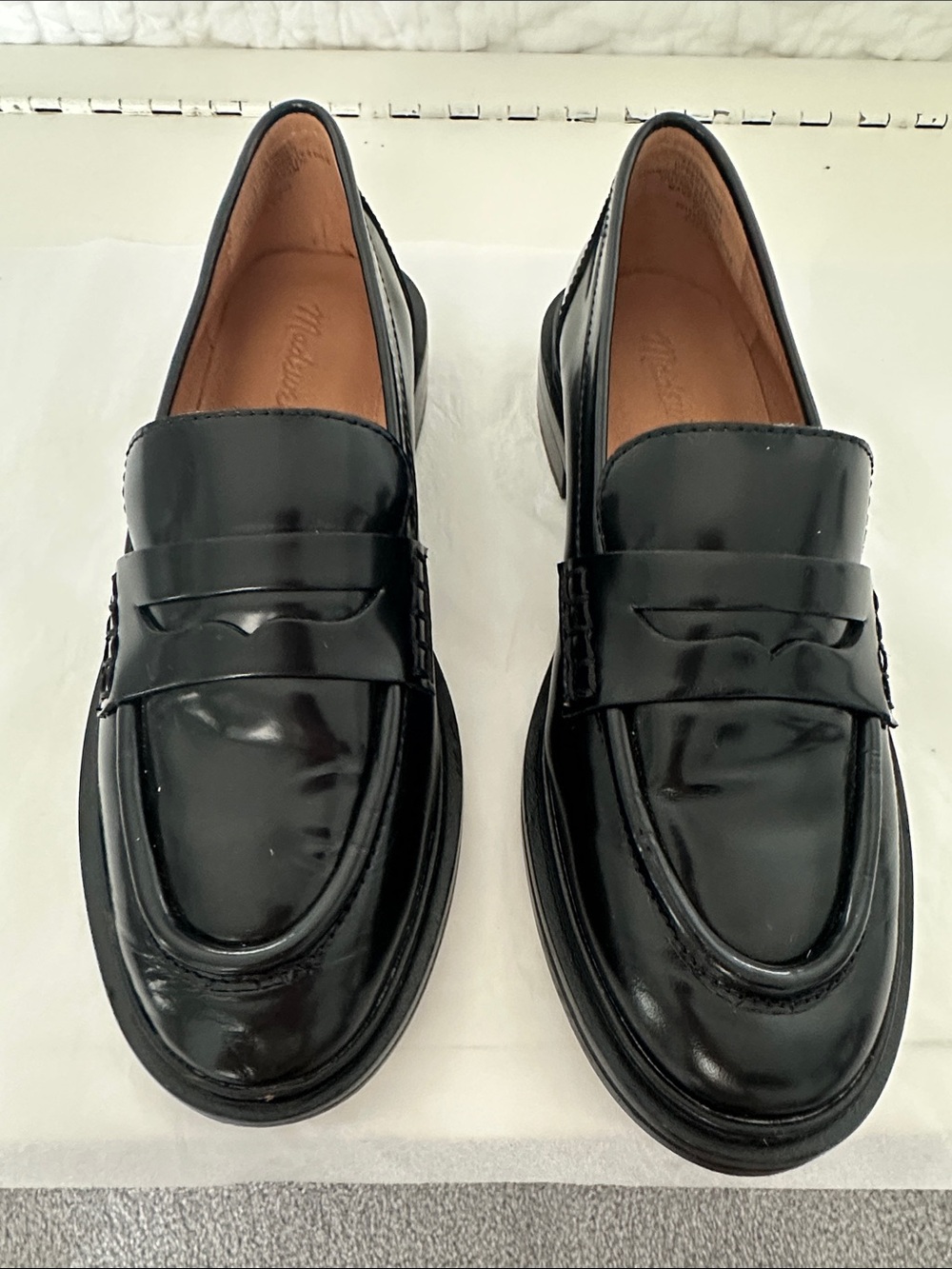 Madewell Black Patent Penny Loafers - Women